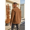 image:imageCOOFANDY Mens Polar Fleece Shacket Long Sleeve Casual Button Down Shirt Jacket with PocketsCamel