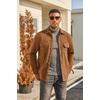 image:imageCOOFANDY Mens Polar Fleece Shacket Long Sleeve Casual Button Down Shirt Jacket with PocketsCamel