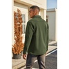 image:imageCOOFANDY Mens Polar Fleece Shacket Long Sleeve Casual Button Down Shirt Jacket with PocketsDark Green