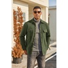 image:imageCOOFANDY Mens Polar Fleece Shacket Long Sleeve Casual Button Down Shirt Jacket with PocketsDark Green