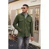 image:imageCOOFANDY Mens Polar Fleece Shacket Long Sleeve Casual Button Down Shirt Jacket with PocketsDark Green