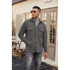 image:imageCOOFANDY Mens Polar Fleece Shacket Long Sleeve Casual Button Down Shirt Jacket with PocketsDark Grey