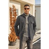 image:imageCOOFANDY Mens Polar Fleece Shacket Long Sleeve Casual Button Down Shirt Jacket with PocketsDark Grey