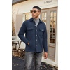 image:imageCOOFANDY Mens Polar Fleece Shacket Long Sleeve Casual Button Down Shirt Jacket with PocketsDark Navy