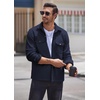 image:imageCOOFANDY Mens Polar Fleece Shacket Long Sleeve Casual Button Down Shirt Jacket with PocketsDark Navy