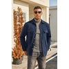image:imageCOOFANDY Mens Polar Fleece Shacket Long Sleeve Casual Button Down Shirt Jacket with PocketsDark Navy