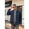 image:imageCOOFANDY Mens Polar Fleece Shacket Long Sleeve Casual Button Down Shirt Jacket with PocketsDark Navy