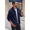 image:imageCOOFANDY Mens Polar Fleece Shacket Long Sleeve Casual Button Down Shirt Jacket with PocketsDark Navy
