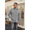 image:imageCOOFANDY Mens Polar Fleece Shacket Long Sleeve Casual Button Down Shirt Jacket with PocketsLight Grey