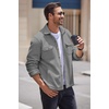 image:imageCOOFANDY Mens Polar Fleece Shacket Long Sleeve Casual Button Down Shirt Jacket with PocketsLight Grey