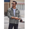 image:imageCOOFANDY Mens Polar Fleece Shacket Long Sleeve Casual Button Down Shirt Jacket with PocketsLight Grey