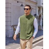 image:imageCOOFANDY Mens Polar Fleece Vest Lightweight Sleeveless Jacket Warm Zip up Outerwear Vests with Zipper Pockets for HikingArmy Green