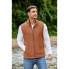 image:imageCOOFANDY Mens Polar Fleece Vest Lightweight Sleeveless Jacket Warm Zip up Outerwear Vests with Zipper Pockets for HikingTerracotta