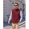 image:imageCOOFANDY Mens Polar Fleece Vest Lightweight Sleeveless Jacket Warm Zip up Outerwear Vests with Zipper Pockets for HikingWine Red