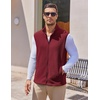 image:imageCOOFANDY Mens Polar Fleece Vest Lightweight Sleeveless Jacket Warm Zip up Outerwear Vests with Zipper Pockets for HikingWine Red