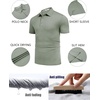 image:imageCOOFANDY Mens Polo Shirt Golf Quick Dry Performance Short Sleeve Moisture Wicking Athletic Polo Collared Tennis TShirtArmy Green