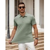 image:imageCOOFANDY Mens Polo Shirt Golf Quick Dry Performance Short Sleeve Moisture Wicking Athletic Polo Collared Tennis TShirtArmy Green