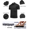 image:imageCOOFANDY Mens Polo Shirt Golf Quick Dry Performance Short Sleeve Moisture Wicking Athletic Polo Collared Tennis TShirtBlack