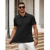 image:imageCOOFANDY Mens Polo Shirt Golf Quick Dry Performance Short Sleeve Moisture Wicking Athletic Polo Collared Tennis TShirtBlack