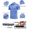 image:imageCOOFANDY Mens Polo Shirt Golf Quick Dry Performance Short Sleeve Moisture Wicking Athletic Polo Collared Tennis TShirtBlue