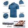 image:imageCOOFANDY Mens Polo Shirt Golf Quick Dry Performance Short Sleeve Moisture Wicking Athletic Polo Collared Tennis TShirtDark Blue