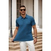 image:imageCOOFANDY Mens Polo Shirt Golf Quick Dry Performance Short Sleeve Moisture Wicking Athletic Polo Collared Tennis TShirtDark Blue