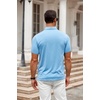 image:imageCOOFANDY Mens Polo Shirt Golf Quick Dry Performance Short Sleeve Moisture Wicking Athletic Polo Collared Tennis TShirtLight Blue