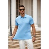 image:imageCOOFANDY Mens Polo Shirt Golf Quick Dry Performance Short Sleeve Moisture Wicking Athletic Polo Collared Tennis TShirtLight Blue