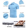 image:imageCOOFANDY Mens Polo Shirt Golf Quick Dry Performance Short Sleeve Moisture Wicking Athletic Polo Collared Tennis TShirtLight Blue
