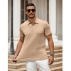 image:imageCOOFANDY Mens Polo Shirt Golf Quick Dry Performance Short Sleeve Moisture Wicking Athletic Polo Collared Tennis TShirtLight Brown