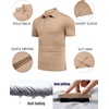 image:imageCOOFANDY Mens Polo Shirt Golf Quick Dry Performance Short Sleeve Moisture Wicking Athletic Polo Collared Tennis TShirtLight Brown