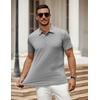 image:imageCOOFANDY Mens Polo Shirt Golf Quick Dry Performance Short Sleeve Moisture Wicking Athletic Polo Collared Tennis TShirtLight Gray