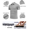image:imageCOOFANDY Mens Polo Shirt Golf Quick Dry Performance Short Sleeve Moisture Wicking Athletic Polo Collared Tennis TShirtLight Gray