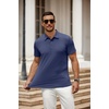 image:imageCOOFANDY Mens Polo Shirt Golf Quick Dry Performance Short Sleeve Moisture Wicking Athletic Polo Collared Tennis TShirtPure Blue