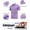 image:imageCOOFANDY Mens Polo Shirt Golf Quick Dry Performance Short Sleeve Moisture Wicking Athletic Polo Collared Tennis TShirtPurple