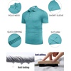 image:imageCOOFANDY Mens Polo Shirt Golf Quick Dry Performance Short Sleeve Moisture Wicking Athletic Polo Collared Tennis TShirtTeal Green