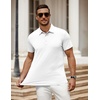 image:imageCOOFANDY Mens Polo Shirt Golf Quick Dry Performance Short Sleeve Moisture Wicking Athletic Polo Collared Tennis TShirtWhite