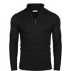 image:imageCOOFANDY Mens Quarter Zip Sweater Slim Fit Casual Knitted Turtleneck Pullover Mock Neck Polo SweaterBlack