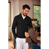 image:imageCOOFANDY Mens Quarter Zip Sweater Slim Fit Casual Knitted Turtleneck Pullover Mock Neck Polo SweaterBlack