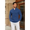 image:imageCOOFANDY Mens Quarter Zip Sweater Slim Fit Casual Knitted Turtleneck Pullover Mock Neck Polo SweaterBlue