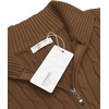 image:imageCOOFANDY Mens Quarter Zip Sweater Slim Fit Casual Knitted Turtleneck Pullover Mock Neck Polo SweaterCoffee Brown