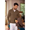 image:imageCOOFANDY Mens Quarter Zip Sweater Slim Fit Casual Knitted Turtleneck Pullover Mock Neck Polo SweaterCoffee Brown