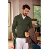 image:imageCOOFANDY Mens Quarter Zip Sweater Slim Fit Casual Knitted Turtleneck Pullover Mock Neck Polo SweaterDark Army Green