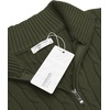 image:imageCOOFANDY Mens Quarter Zip Sweater Slim Fit Casual Knitted Turtleneck Pullover Mock Neck Polo SweaterDark Army Green