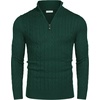 image:imageCOOFANDY Mens Quarter Zip Sweater Slim Fit Casual Knitted Turtleneck Pullover Mock Neck Polo SweaterDark Green