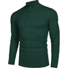 image:imageCOOFANDY Mens Quarter Zip Sweater Slim Fit Casual Knitted Turtleneck Pullover Mock Neck Polo SweaterDark Green
