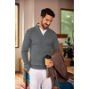 image:imageCOOFANDY Mens Quarter Zip Sweater Slim Fit Casual Knitted Turtleneck Pullover Mock Neck Polo SweaterDark Grey