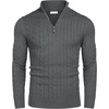 image:imageCOOFANDY Mens Quarter Zip Sweater Slim Fit Casual Knitted Turtleneck Pullover Mock Neck Polo SweaterDark Grey