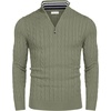 image:imageCOOFANDY Mens Quarter Zip Sweater Slim Fit Casual Knitted Turtleneck Pullover Mock Neck Polo SweaterGrass Green