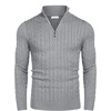 image:imageCOOFANDY Mens Quarter Zip Sweater Slim Fit Casual Knitted Turtleneck Pullover Mock Neck Polo SweaterGrey
